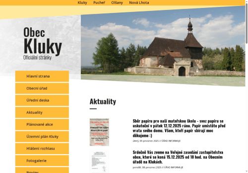 Zobrazit webové stránky Obecní úřad Kluky