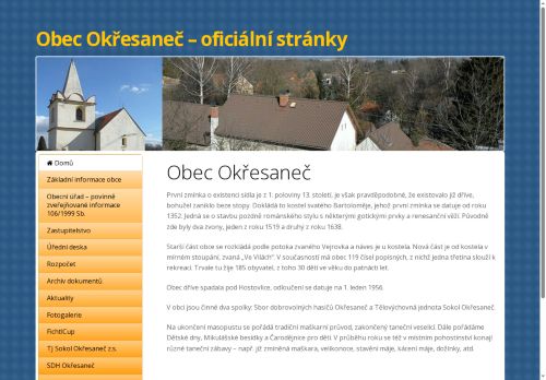 Zobrazit webové stránky Obecní úřad Okřesaneč