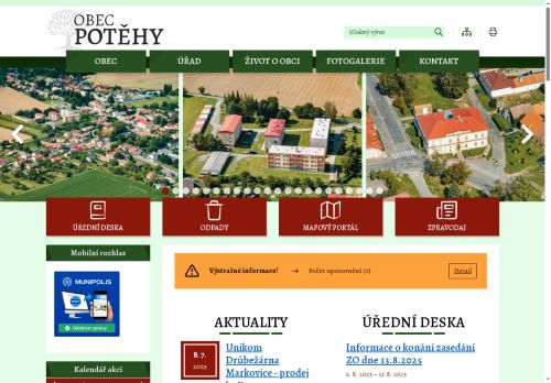 Zobrazit webové stránky Obecní úřad Potěhy