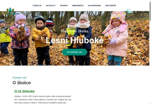 Webové stránky Mateřská škola Lesní Hluboké, Lesní Hluboké
