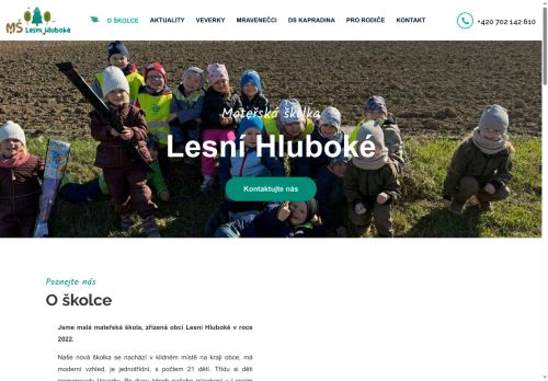 Webové stránky Mateřská škola Lesní Hluboké, Lesní Hluboké