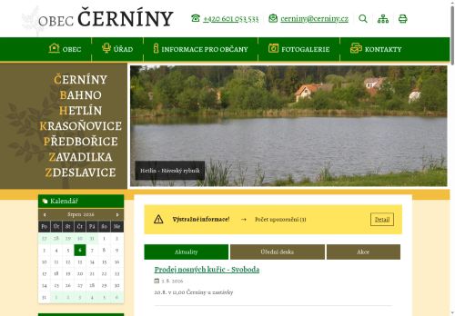 Zobrazit webové stránky Obecní úřad Černíny