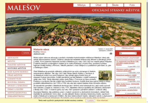 Zobrazit webové stránky Úřad městyse Malešov