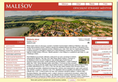 Zobrazit webové stránky Úřad městyse Malešov