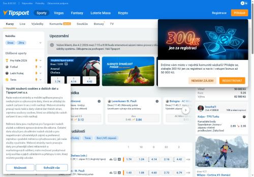 Zobrazit webové stránky Tipsport, a.s. - pobočka Zbýšov
