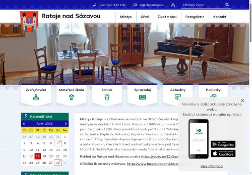Zobrazit webové stránky Úřad městyse Rataje nad Sázavou