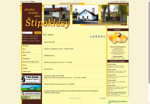 Zobrazit webové stránky Obecní úřad Štipoklasy
