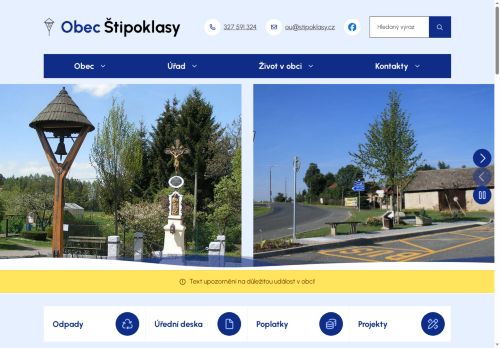 Zobrazit webové stránky Obecní úřad Štipoklasy