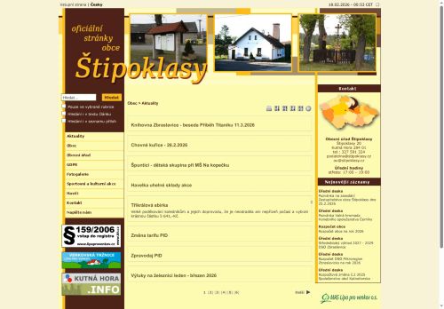 Zobrazit webové stránky Obecní úřad Štipoklasy