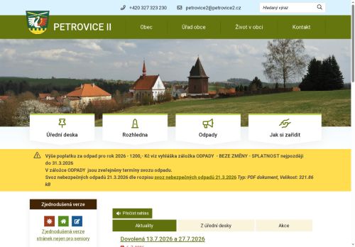 Zobrazit webové stránky Obecní úřad Petrovice II