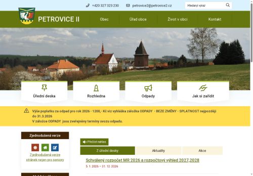 Zobrazit webové stránky Obecní úřad Petrovice II