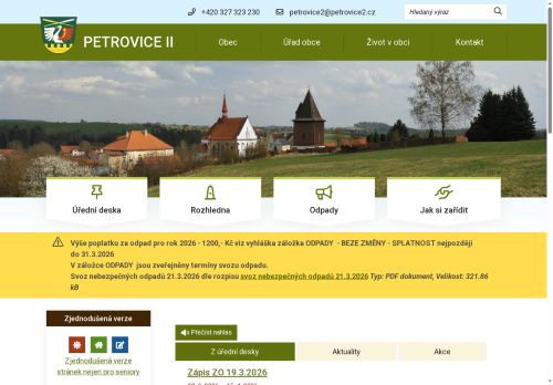 Zobrazit webové stránky Obecní úřad Petrovice II