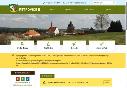 Zobrazit webové stránky Obecní úřad Petrovice II