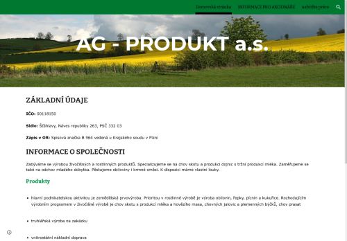 AG - PRODUKT a.s. nabízí práci na pozici Chovatelé a ošetřovatelé skotu, koz a ovcí v obci Šťáhlavy