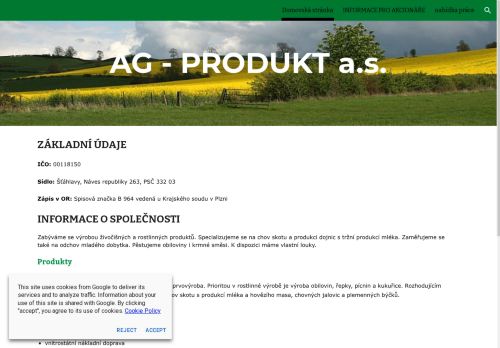 AG - PRODUKT a.s. nabízí práci na pozici Chovatelé a ošetřovatelé skotu (m/ž) v obci Šťáhlavy