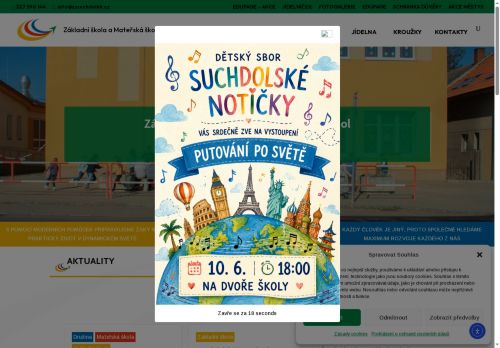 Webové stránky Základní škola a Mateřská škola Suchdol, příspěvková organizace, Suchdol