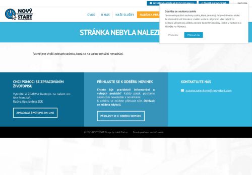 Webové stránky NOVÝ START, personální agentura s.r.o., Velká Bíteš