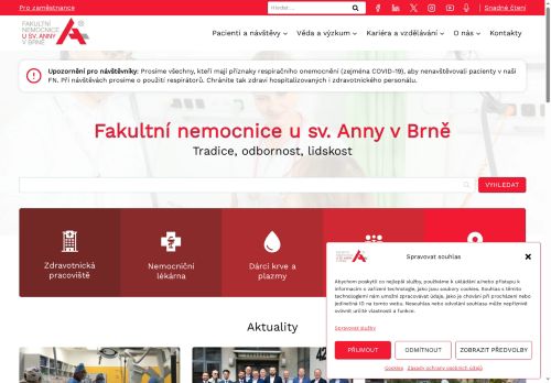 Fakultní nemocnice u sv. Anny v Brně nabízí práci na pozici Sanitáři v obci Brno