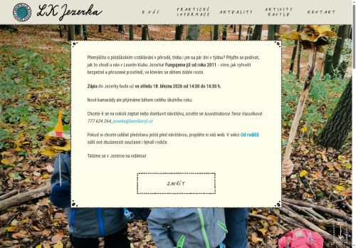 Zobrazit webové stránky Lesní klub Jezerka
