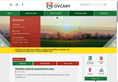 Zobrazit webové stránky Obecní úřad Ovčáry