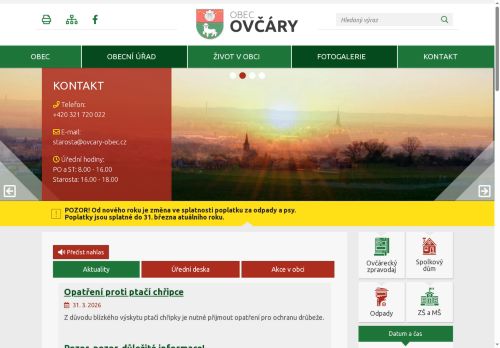 Zobrazit webové stránky Obecní úřad Ovčáry