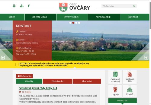 Zobrazit webové stránky Obecní úřad Ovčáry