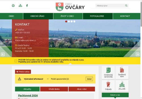 Zobrazit webové stránky Obecní úřad Ovčáry