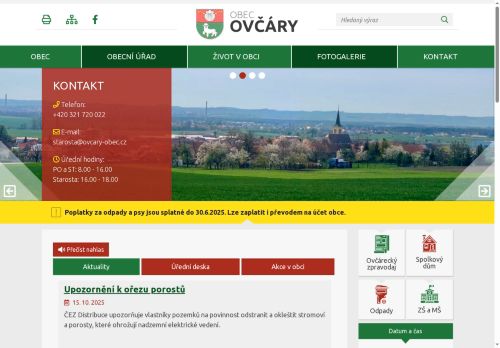 Zobrazit webové stránky Obecní úřad Ovčáry