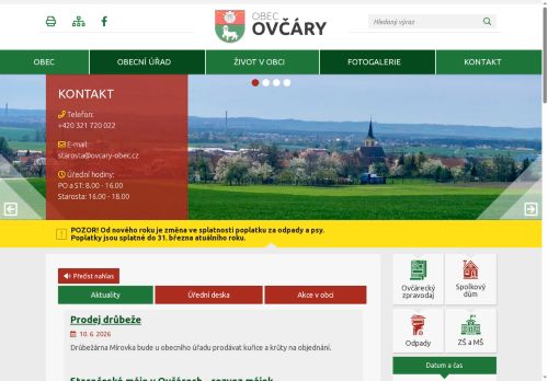 Zobrazit webové stránky Obecní úřad Ovčáry