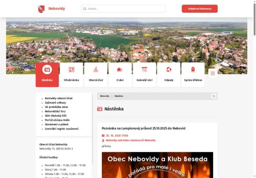 Zobrazit webové stránky Obecní úřad Nebovidy