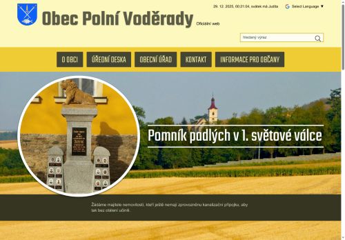Zobrazit webové stránky Obecní úřad Polní Voděrady