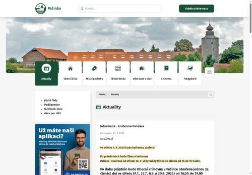 Zobrazit webové stránky Obecní úřad Pašinka