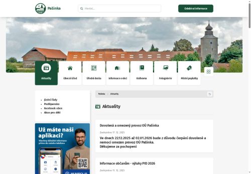 Zobrazit webové stránky Obecní úřad Pašinka