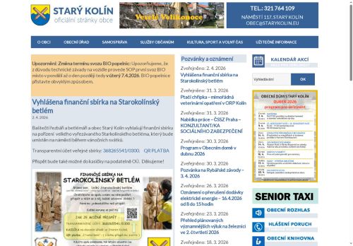 Zobrazit webové stránky Obecní úřad Starý Kolín