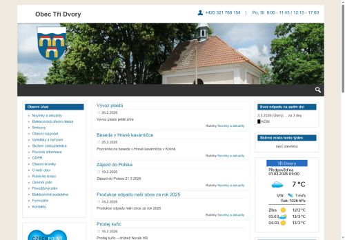 Zobrazit webové stránky Obecní úřad Tři Dvory