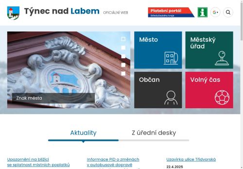 Zobrazit webové stránky Městský úřad Týnec nad Labem