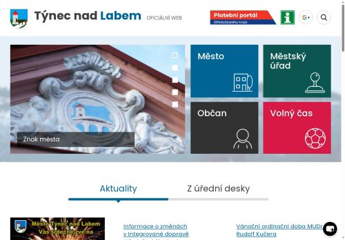 Zobrazit webové stránky Městský úřad Týnec nad Labem