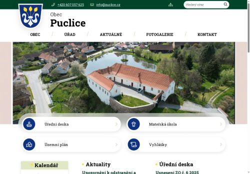 Webové stránky Obec Puclice, Puclice