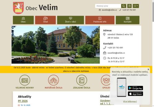 Zobrazit webové stránky Obecní úřad Velim