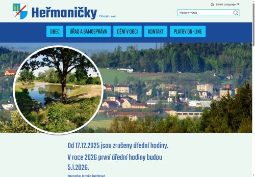 Zobrazit webové stránky Obecní úřad Heřmaničky