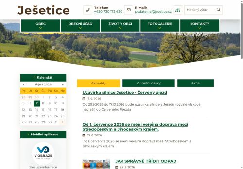 Zobrazit webové stránky Obecní úřad Ješetice