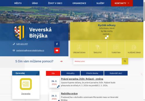 Město Veverská Bítýška nabízí práci na pozici Mzdový/á účetní v obci Veverská Bítýška