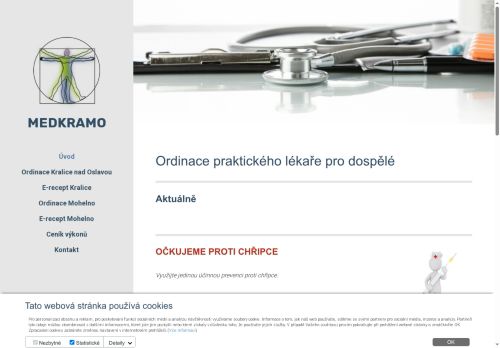 Zobrazit webové stránky Praktický lékař pro dospělé MEDKRAMO - MUDr. Miroslav Jedlička, MUDr. Josef Máša, MUDr. Hlaváčová Gembalová