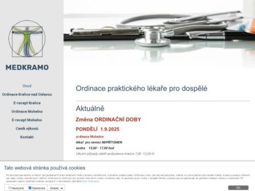 Praktický lékař pro dospělé MEDKRAMO - MUDr. Miroslav Jedlička, MUDr. Hlaváčová Gembalová