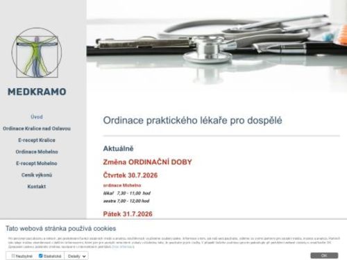 Praktický lékař pro dospělé MEDKRAMO - MUDr. Miroslav Jedlička, MUDr. Hlaváčová Gembalová