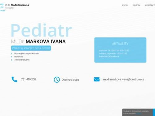 Praktický lékař pro děti a dorost - MUDr. Ivana Marková
