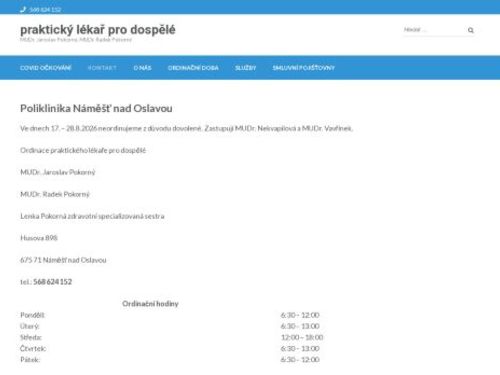Praktický lékař pro dospělé - MUDr. Jaroslav Pokorný, MUDr. Radek Pokorný
