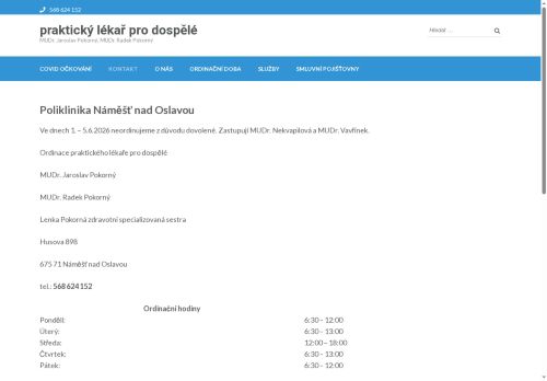 Zobrazit webové stránky Praktický lékař pro dospělé - MUDr. Jaroslav Pokorný, MUDr. Radek Pokorný