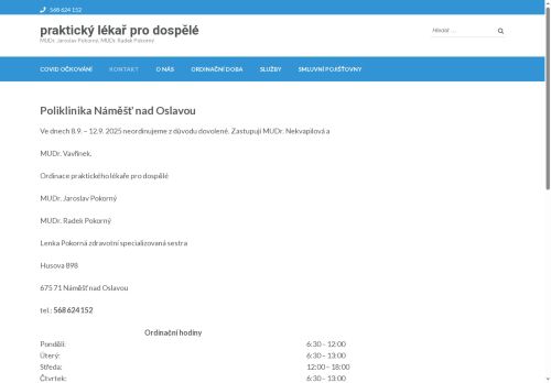 Zobrazit webové stránky Praktický lékař pro dospělé - MUDr. Jaroslav Pokorný, MUDr. Radek Pokorný
