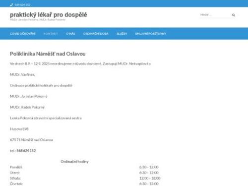 Praktický lékař pro dospělé - MUDr. Jaroslav Pokorný, MUDr. Radek Pokorný